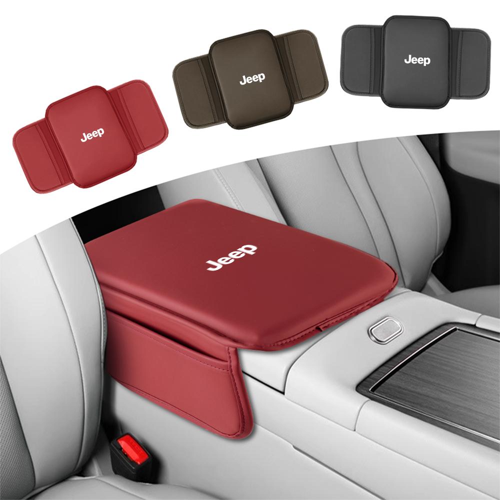 PU Leather Car Armrest Pad Center Console Protector Cushion Cover Storage Bag For Jeep Grand Cherokee Compass Patriot Renegade AKN1
