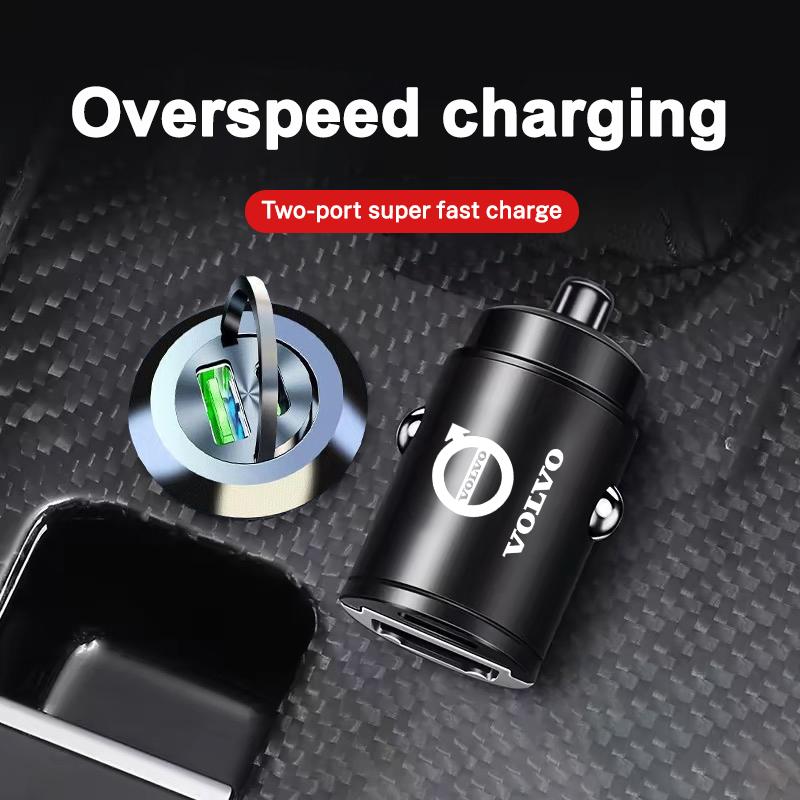 dnfuk5 200W Mini Car Charger Adapter Fast Charging Auto USB Type-C Charger For Volvo V60 XC60 XC90 S60 XC40 V40 S80 T6 V90 EX90 S90 V70