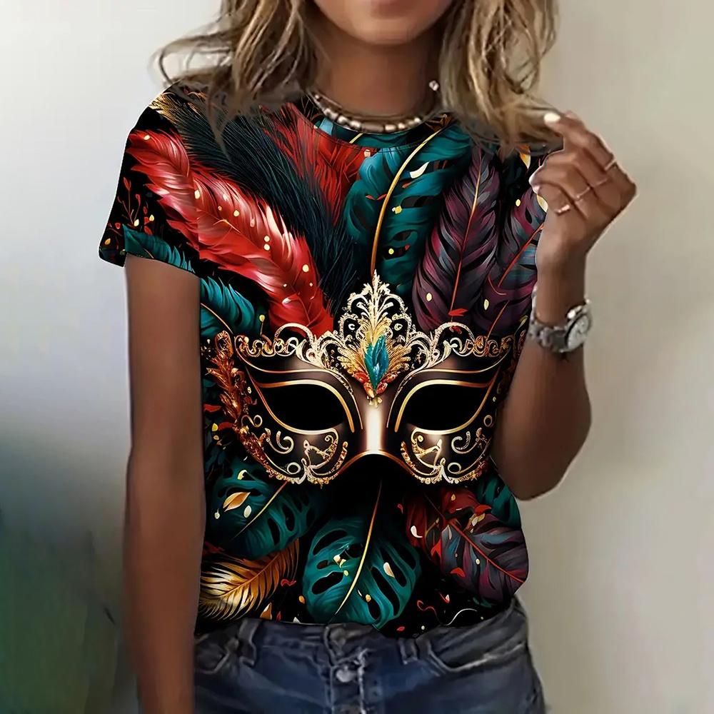 Women Party 3d Carnival Printed Top For Woman Gothic Graphic Clothes Winter Holiday Summer Casual