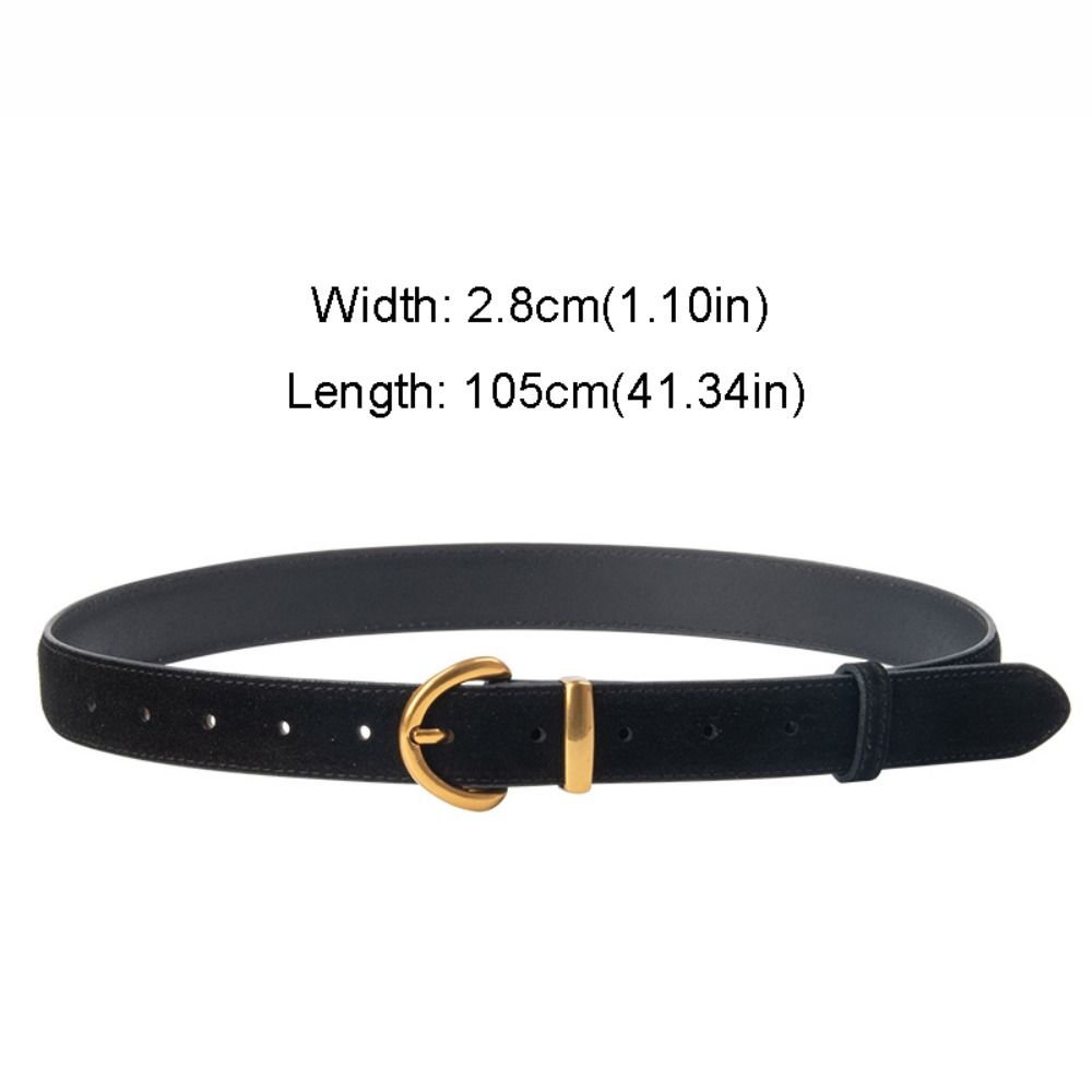 Trendy Pin Buckle Waistband Casual Business Waist Strap Women Suede Leather Belt