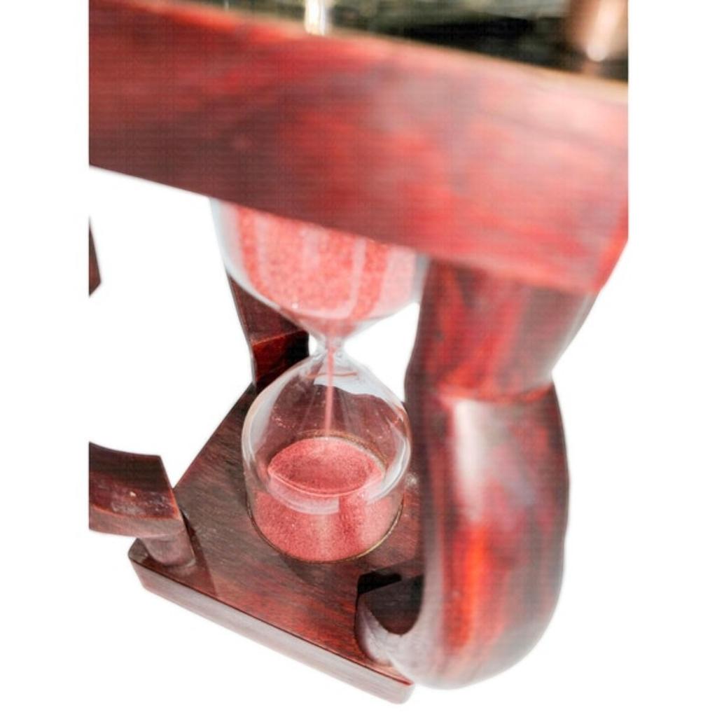 Personalized 10 Min Wooden Sand Timer Hourglass Timer with Compass(Square Base, Pink)- Wooden Home Decoration, Christmas Decor