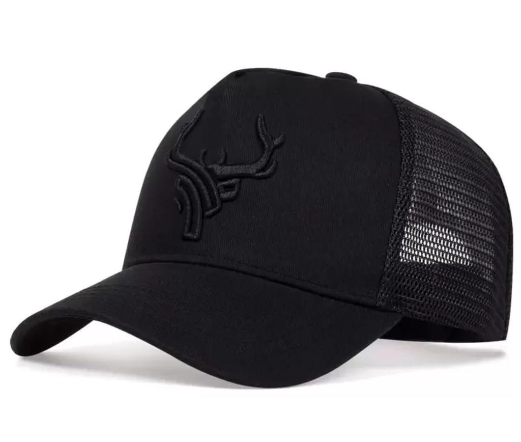 [sproutsy] Сетчатая кепка, бейсболка, вышивка с мотивом оленя, (Япония, Размер цифр, 58.0 см, Черный)