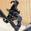 Motorcycle Phone Holder Adjustable Shock Absorption One Hand Operation Universal Bicycle Handlebar GPS Phone Holder Bicycle Supplies