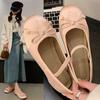 French Mary Jane Single Shoes Square Head Women's Shoes Gentle Flat Bow Spring and Summer 2025 New Beanie Shoes Women's Shoes