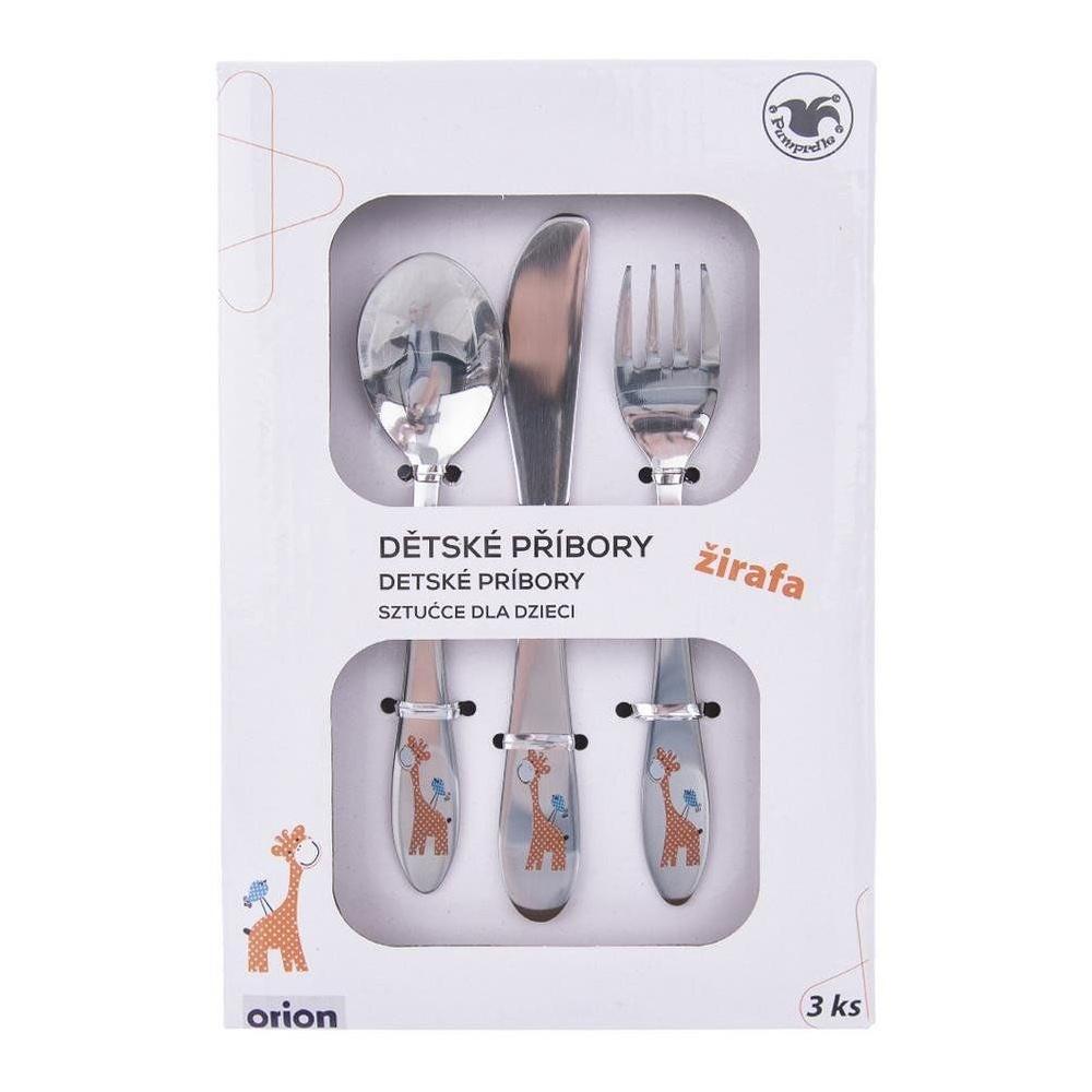Children's Stainless Steel Cutlery Set Giraffe 3-Piece
