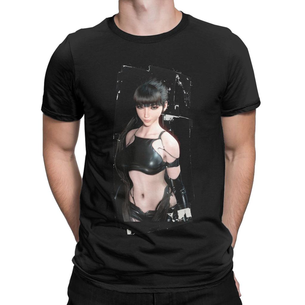 Винтажная футболка Stellar Blade gameart Мужская с круглым вырезом Хлопковые футболки Футболки с коротким рукавом Топы Подарок на день рождения