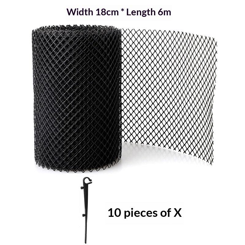 Plastic Gutter Guard Mesh Roll 10 Hooks Leaffilter Net Lightweight Durable Bird and Leaf Blocker for Patio Roofing