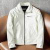 New Genuine Leather Jacket Men Short Slim Fit Biker Coat Casual Fashion Outwear