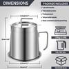 2 in 1 Oil Strainer Pot,304 Stainless Steel Large Capacity Versatile Oil Filter Vessel with Frying Basket,Cooking Oil Container with Splash-proof