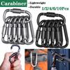 1/2/4/6/10Pcs Aluminum D-Ring Carabiner Travel Kit Camping Equipment Aluminum Hanging Hook Buckle Keychain for Outdoor Camping Hiking(Black/Grey)
