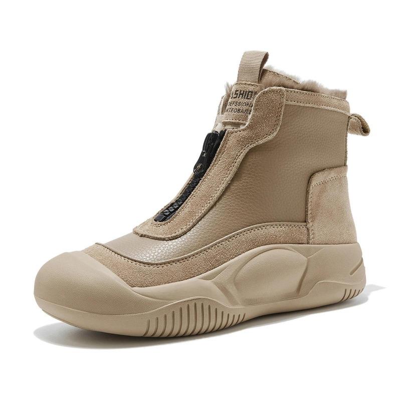 Зимняя обувь, женские зимние ботинки, натуральная кожа, нескользящие, увеличивающие рост на 4,5 см, теплые плюшевые ботильоны для молодых женщин, размер плюс 41