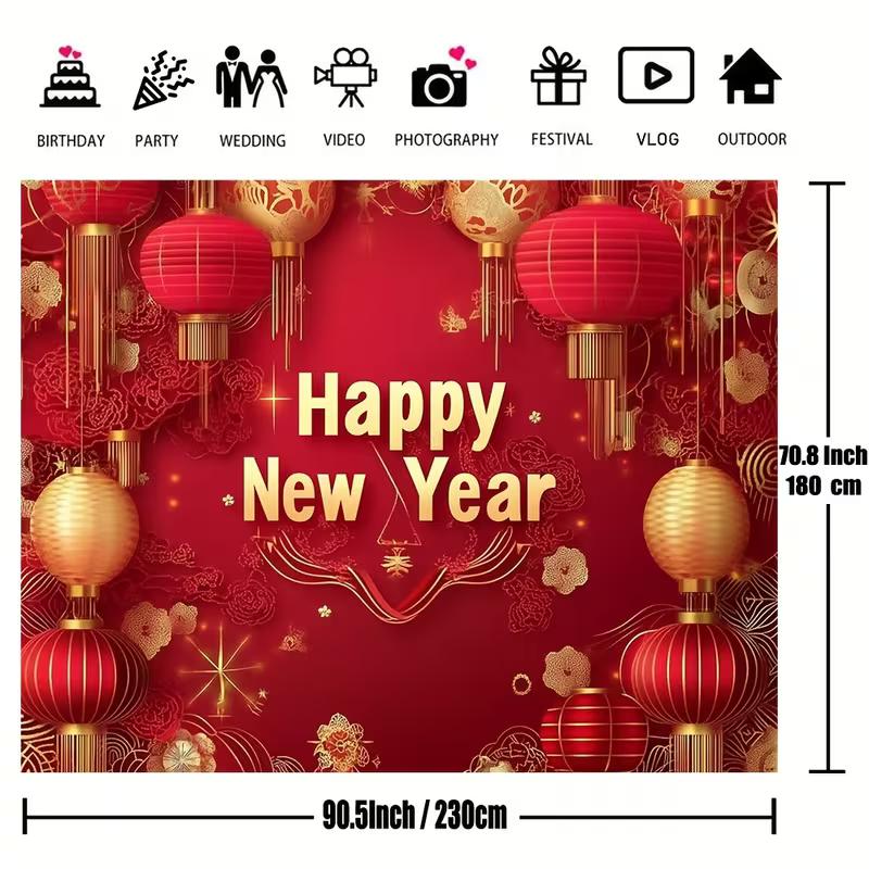 2D Фотофон Ткань Красный Фонарь Китайский Новый Год Студия