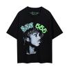 24S cross-border European and American trendy brand Sp5de spider web 555 portrait letter foam short-sleeved t-shirt men's and women's high street 