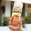 400 мл Бутылки для воды с трубочкой Узор Капибара Портативная Детская Кружка для воды Прозрачная Герметичная Кружка для напитков Кофе Чай Сок