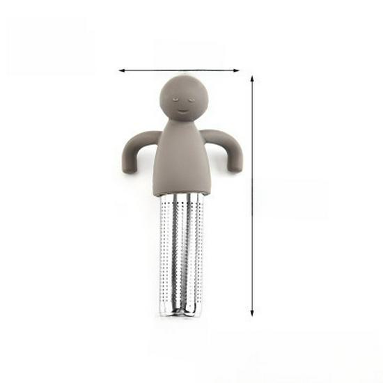 Креативный силиконовый чайник с ситечком из нержавеющей стали 304 - фильтр для чая в форме человека для чашек