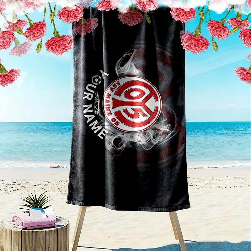 1. FSV Mainz 05 Print Beach Towel, Large Soft Quick Dry Towel for Beach Camping Swimming
