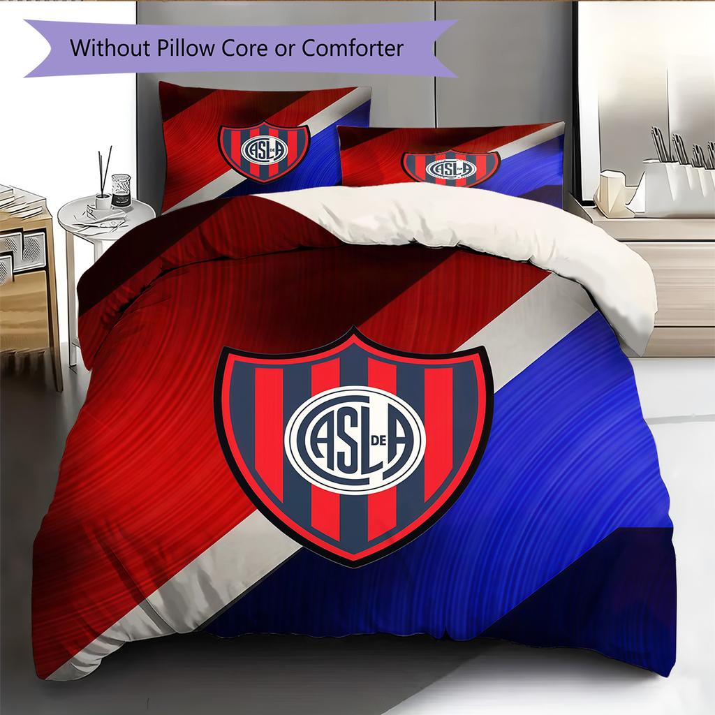 Club Atlético San Lorenzo de Almagro Pattern Bedding Quilt Set Home Decoration Gift (1 * duvet cover + 2 * pillowcase without core)