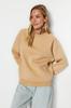 Women's Fashion New Sweatshirt Mink Relaxed Comfortable Fit Basic Raglan Sleeve Crew Neck Knitted Sweatshirt