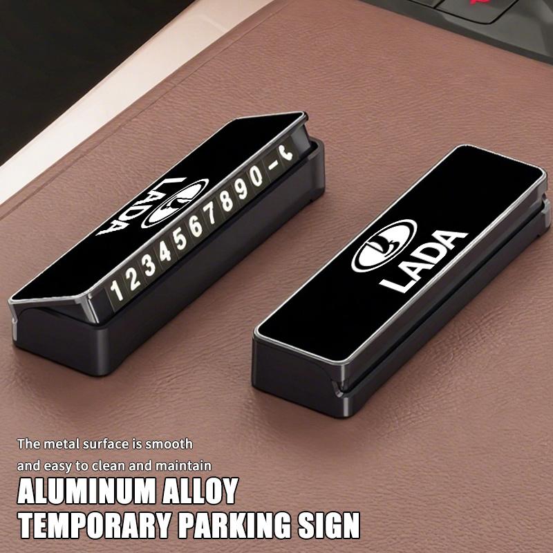Alloy Car Card Phone Number Plate Temporary Parking Card Plate For Lada Niva Vesta 4X4 Largus Priora Granta Samara Kalina hsp1