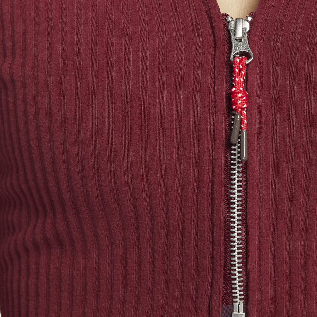 Nike Спортивная одежда Chill Rib Snake Серия Welcome Облегающий К молнии Удобный Модный Универсальный Мягкий трикотажный топ Женские топы Командный красный HV8459677