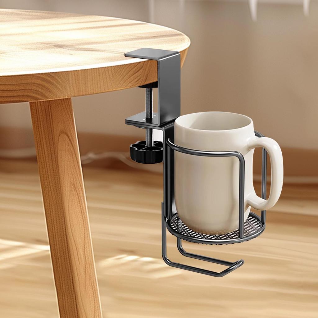 Вращающийся приставной подстаканник для стола, фиксированный подстаканник для офисного стола, нескользящая регулируемая подставка для бутылки с водой, подстаканник-клипса
