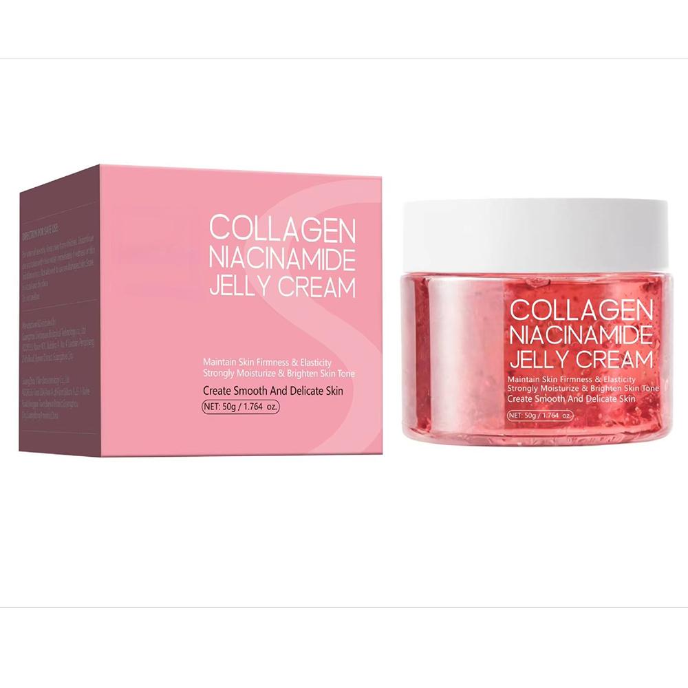 24-часовой крем-желе с коллагеном и ниацинамидом для сияния и лифтинга кожи укрепляет кожный барьер и увлажняет, осветляет кожу