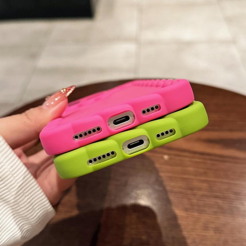 Cute Candy Color Matte Shockproof Case For iPhone 16 15 Pro Max 14 Pro 13 12 11 Wave Frame Clear Soft TPU Phone Cover
