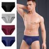 Men Briefs Elastic Mid-Waist Design Solid Color U-Convex Panties High Elasticity Comfortable Fit Underwear