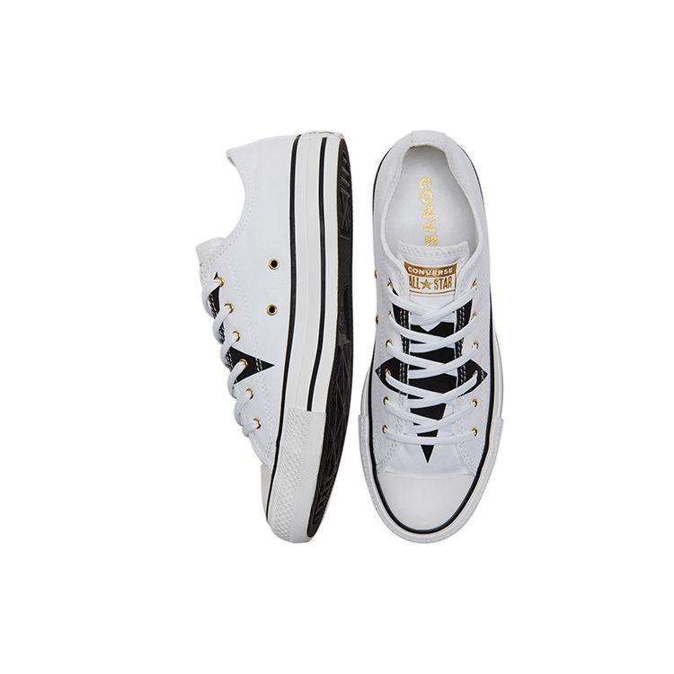 Converse Chuck Taylor All Star Color Block Star Low Top Canvas Shoes Unisex Sneakers White Black A02579C