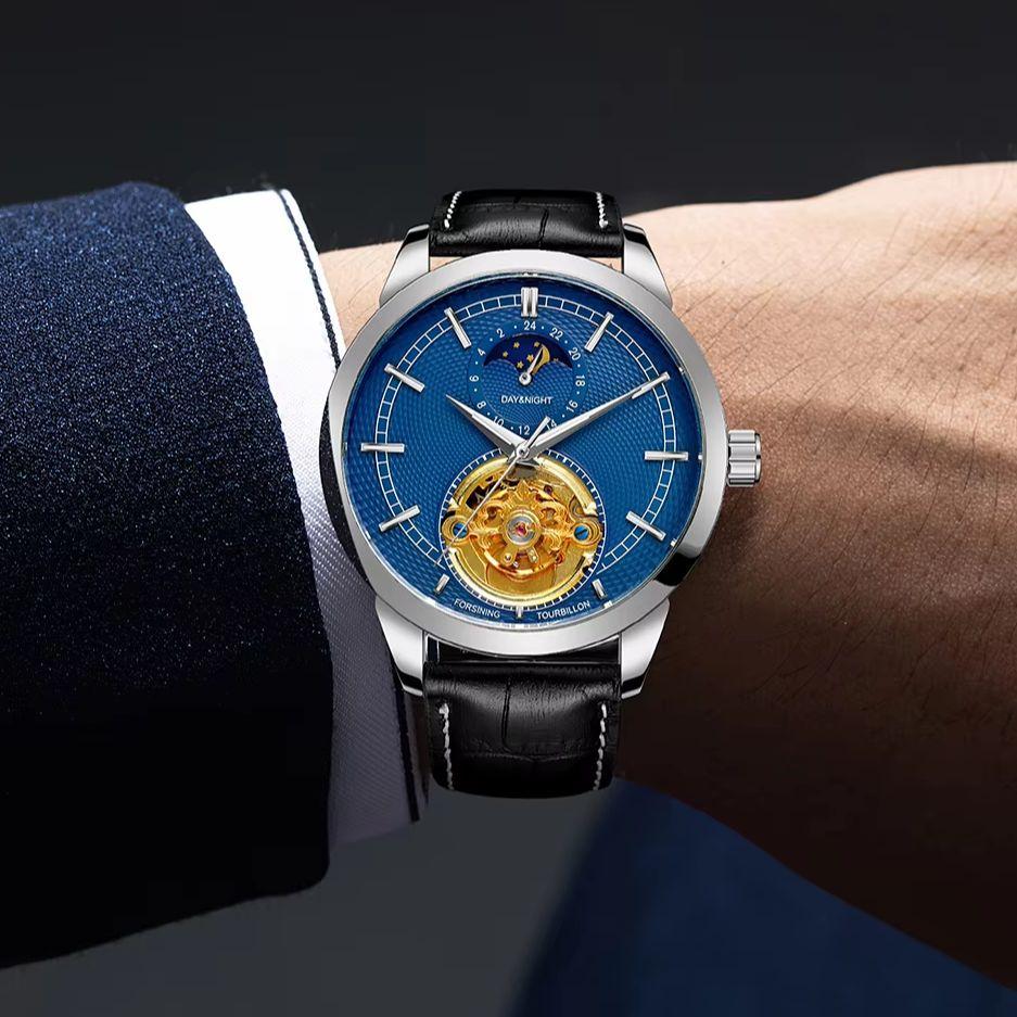 New Mechanical Men's Watch Automatic Self-Wind Tourbillon Classic Design Reloj Hombre Orologio Automatico Uomo Wristwatches