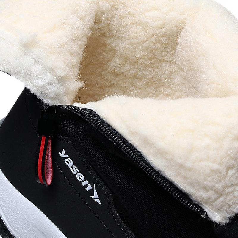 Men'S Newest Winter Mid-Calf Boots Wool Plush Warm Snow Boots Waterproof Winter Cotton Shoes Wnon-Slip Outdoor Hiking Boots Male