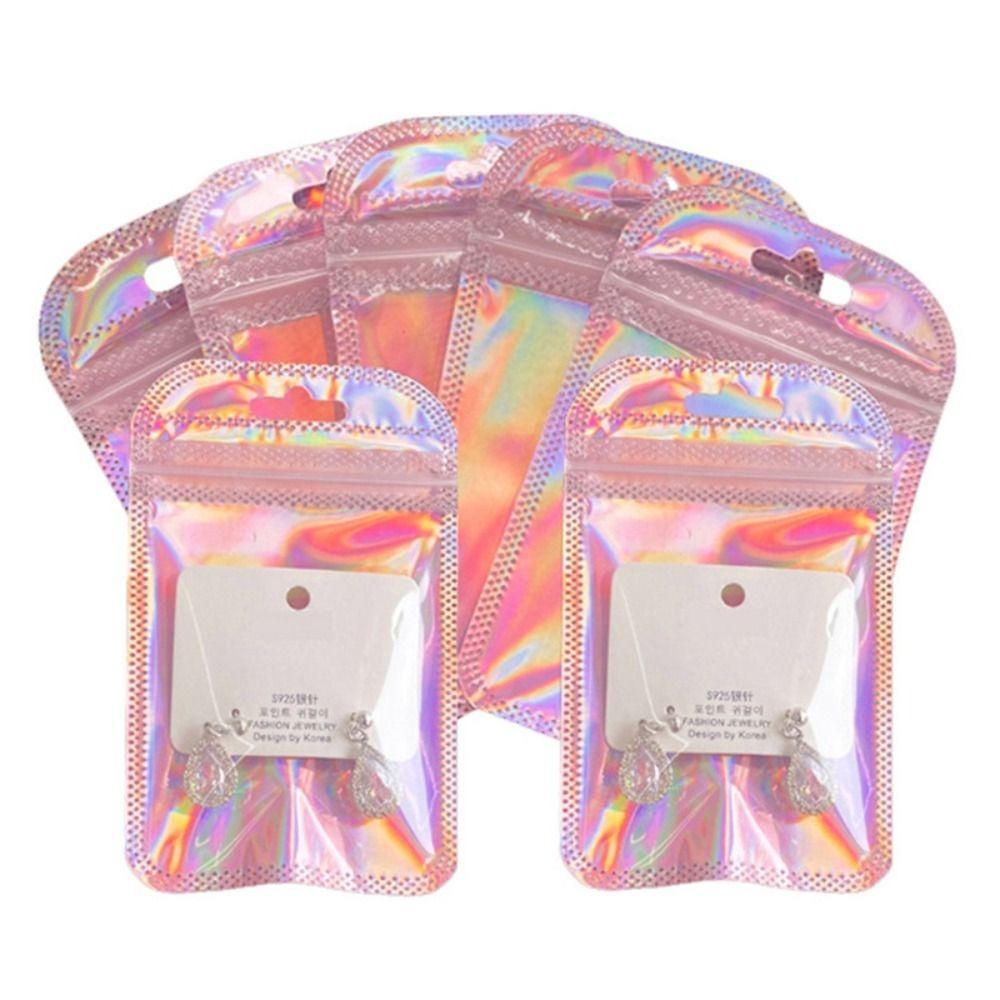 50 шт., пакеты для хранения продуктов с застежкой-молнией, самозапечатывающиеся DIY, упаковка для ювелирных изделий, модные упаковочные пакеты