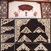 Multi-styles Wooden Figurines Crafts Unique Corner Appliques Frame  Wall Door Decoration