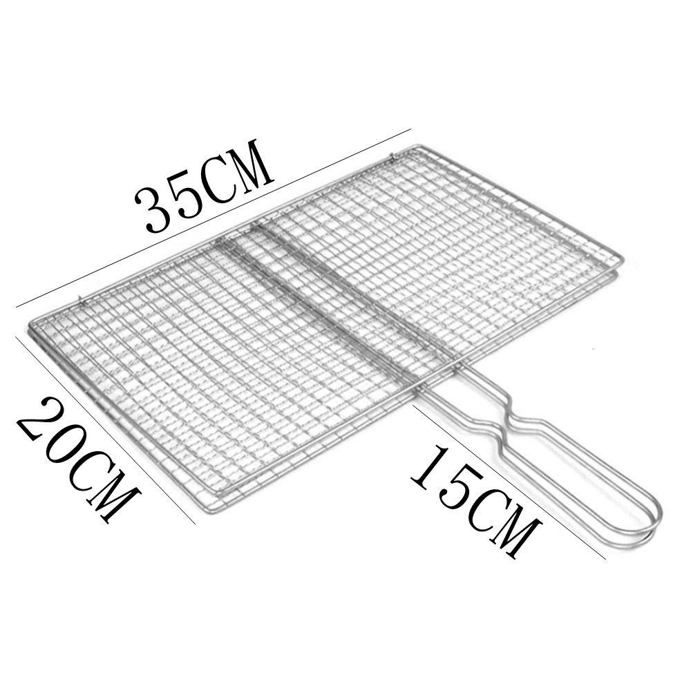 Hot Iron Barbecue Net Silvery Barbecue Vegetable Clip Grilled Fish Net Picnic
