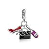 Pure Silver 925 Bracelet for Women Fashion Jewelry with High Heels Sandals Pendant Beads  Charms