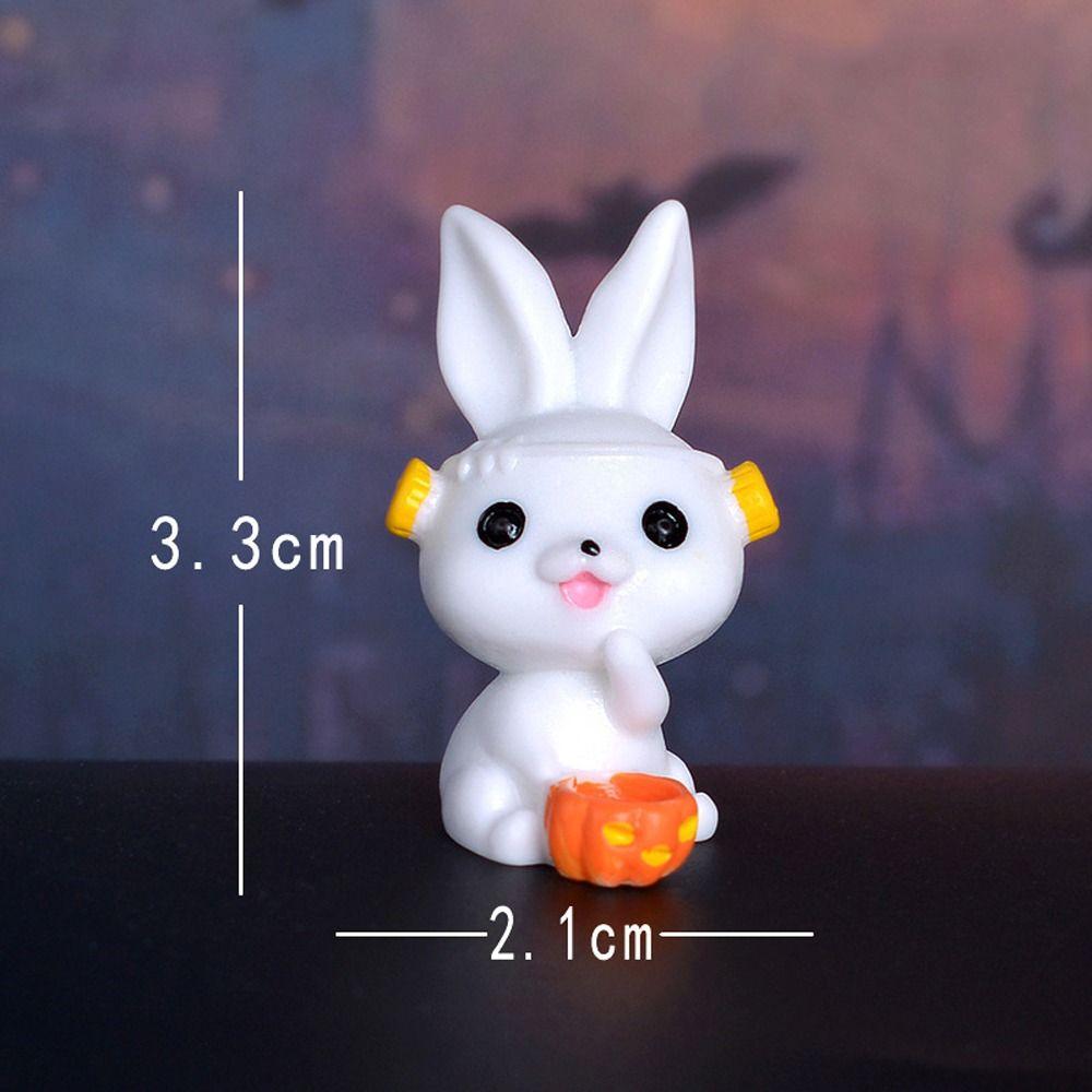 Pumpkin Black Cat Halloween Rabbit Ghost Figurines Micro Figurine Ornaments  Garden Outdoor Decor