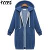 Women's Fashion Casual Solid Color Print Autumn Winter Long Sleeve Hooded Jackets & Coats