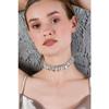 Women's Big Small Almond Zircon Stone Model Silver Diamond Evening Dress Wedding Engagement Bridal Necklace Leash Choker