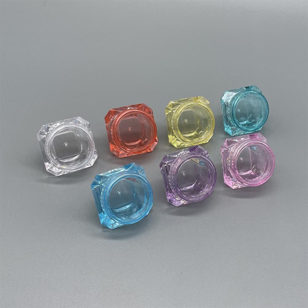 100 шт., 5 мл, пустая пластиковая банка, ромбовидная форма, контейнер-горшок для дизайна ногтей, блестящие мини-маленькие флаконы для макияжа, косметические флаконы для путешествий