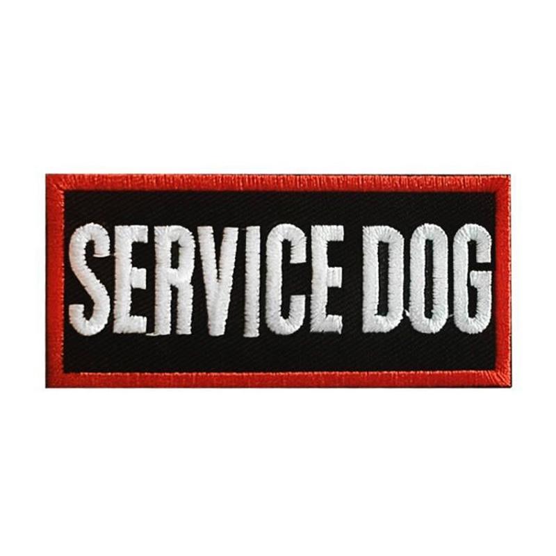 Патч на ремешок для переноски питомца Не гладить Служба дрессировки собак-терапевтов Черно-белый Английский 9*4см