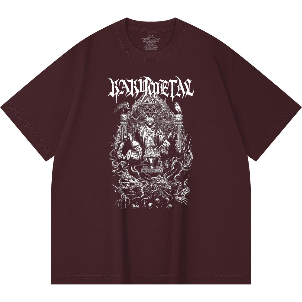Хлопковая футболка плотностью 230 г/м² 100% Хлопок Heavy Metal Футболка с принтом рок-группы Популярная музыка Унисекс Тяжелая хлопковая футболка