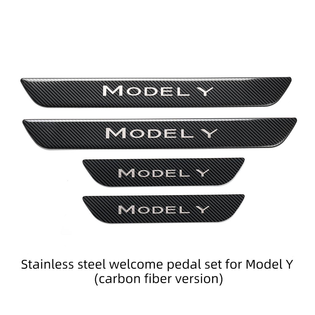 LUCKEASY модификация для модели Tesla 3 года, защита порога автомобиля, украшение для порога, защита багажника из нержавеющей стали