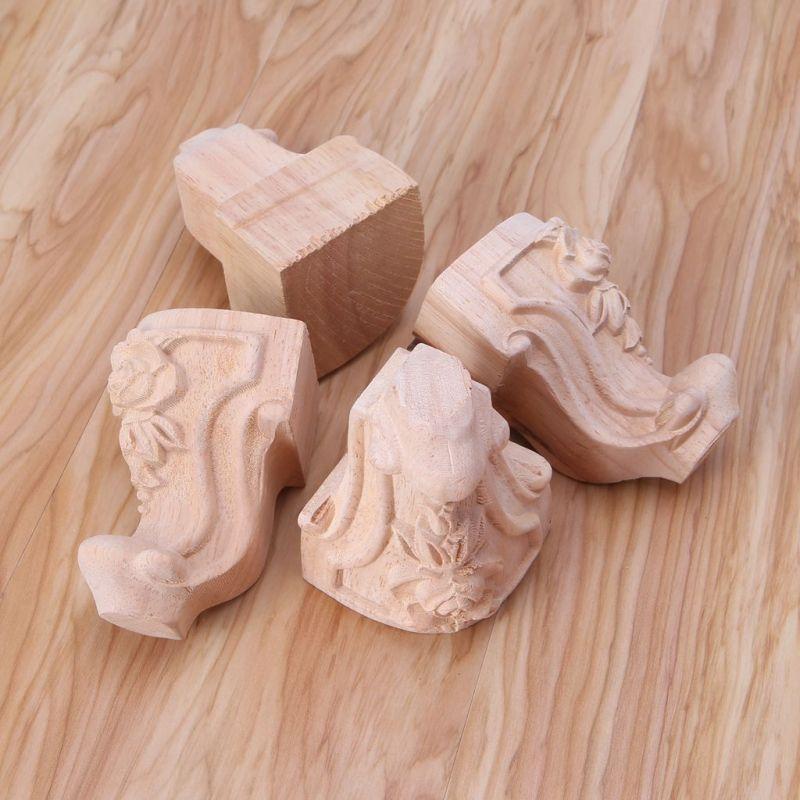 4 Pcs Table Legs, Sofa Beds, Carved Wooden Furniture, Replaceable Fittings, Durable Load-bearing Capacity