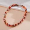 Colored Glass Bead Vintage Ethnic Glass Necklace Neck Jewelry Retro Lovers Choker  Holiday