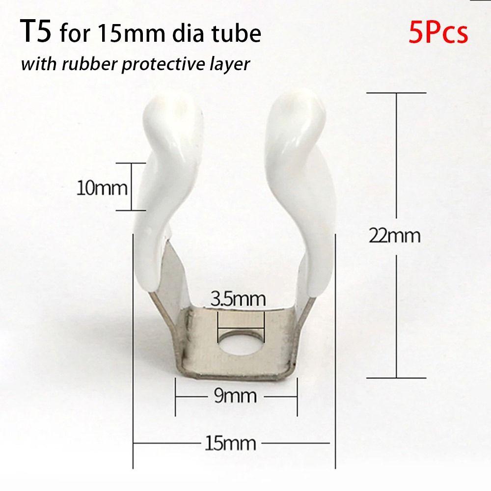 5Pcs Fixing Clips Lamp Tube Clip Clamp Holders Pipes Clamp Spring Terry Clip for 12mm-32mm Dia Tube