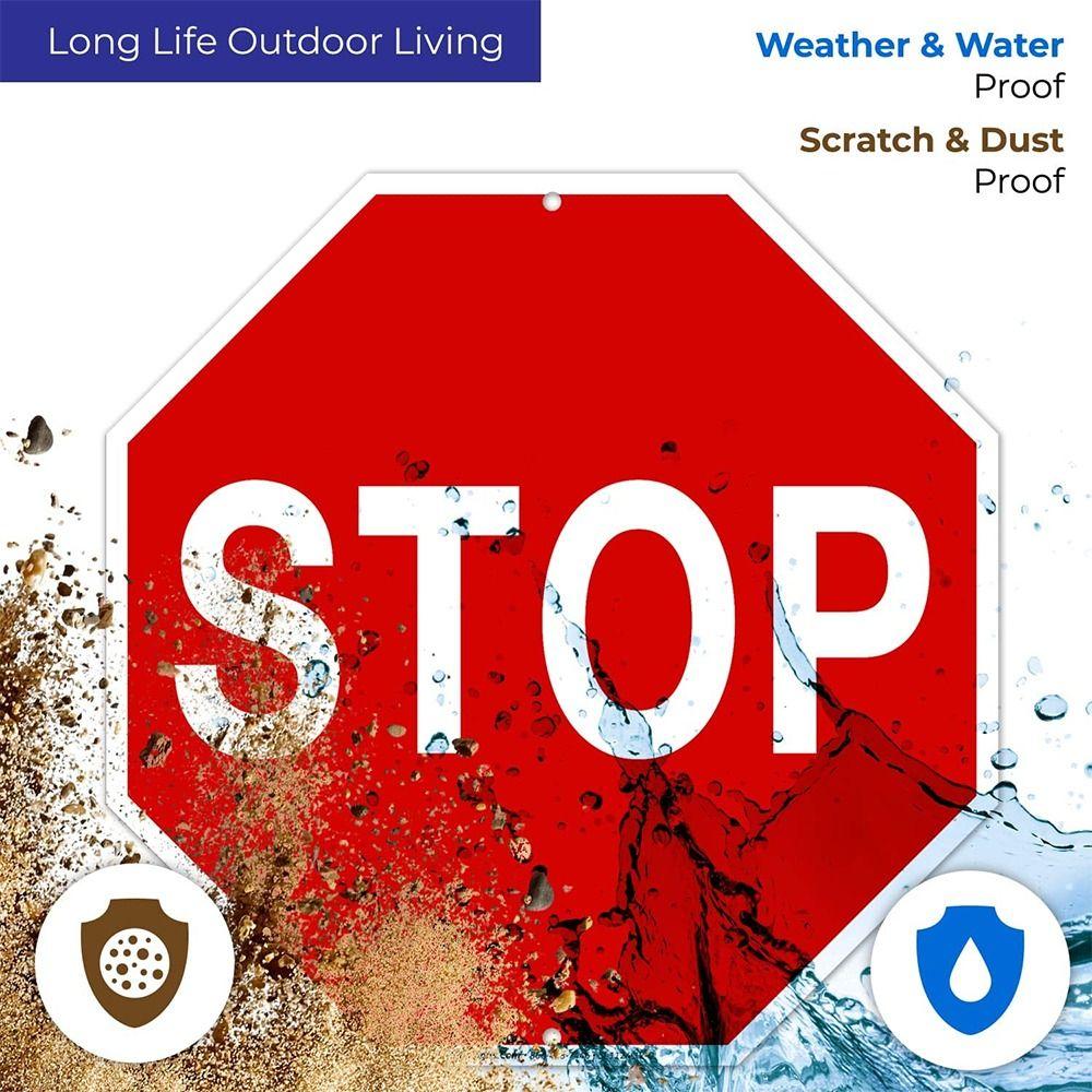 12" x 12"/30 x 30 см Знак «Стоп» Восьмиугольный наружный дорожный знак Предупреждающие знаки дорожного движения Уличное движение