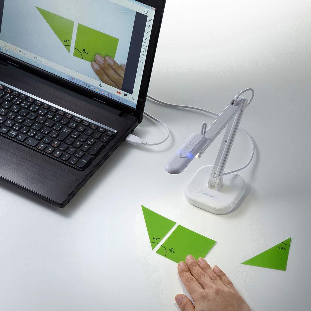 Sanwa Supply USB Document Camera 8 Million Pixels CMOS Autofocus with LED Light White CMS-V46W