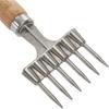 Ice Pick with Wooden Handle, 9 Inch x 2.4 Inch 6 Fork Silver Stainless Steel Ice Crusher for Ice Breaking at Home and Bar (6 Fork)