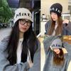 Letter Embroidery Knitted Hat Y2K Ear Protection Hat 2023 Beanie Hats  Girl
