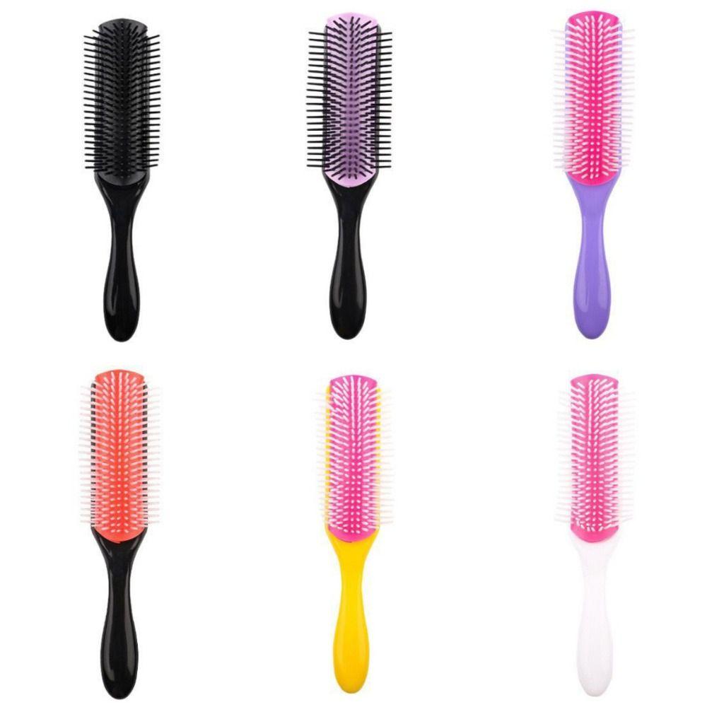 Scalp Massager Straight Curly Wet Hair Comb 9-Rows Hairbrush Detangling Hair Brush for Women Men